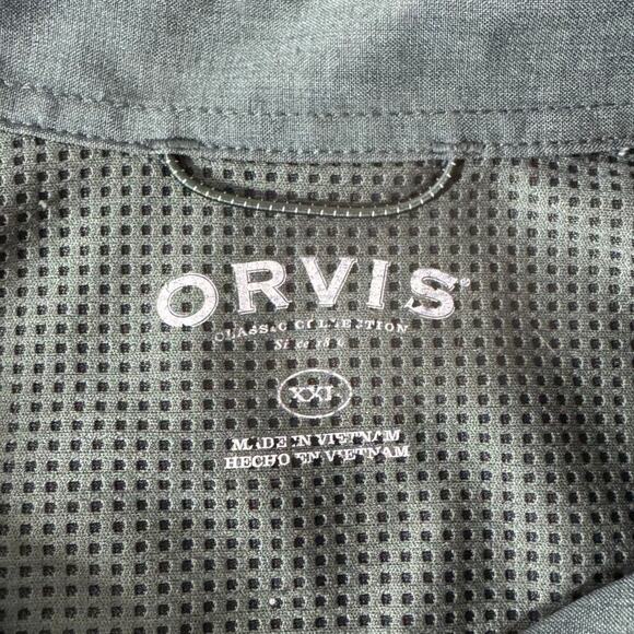 Orvis Shirt Men XXL Classic Button Down Hunter Green Short Sleeve Outdoor Active - Picture 7 of 10
